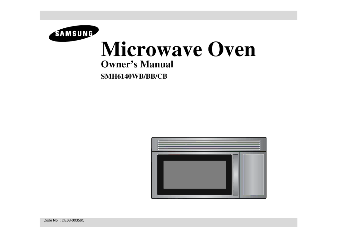 Samsung SMH6140CB, SMH6140BB manual Microwave Oven 