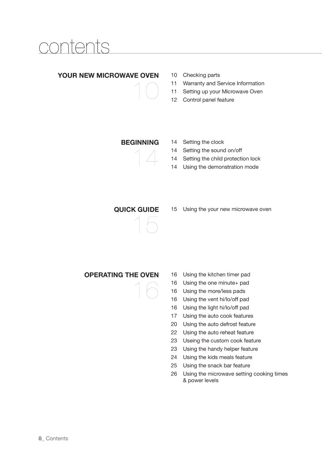 Samsung SMH6165 user manual Contents 