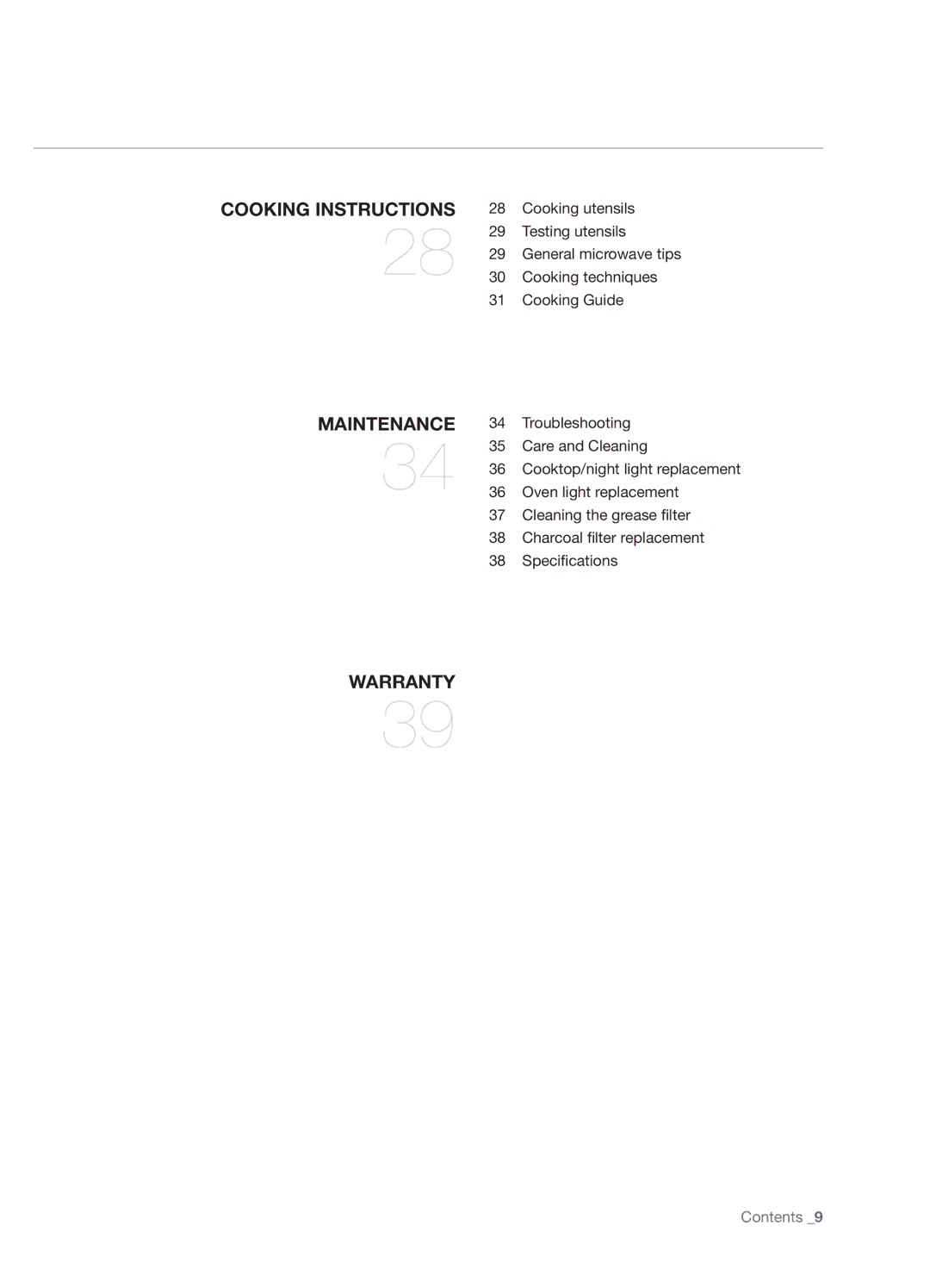 Samsung SMH6165 user manual Cooking instructions Maintenance Warranty 