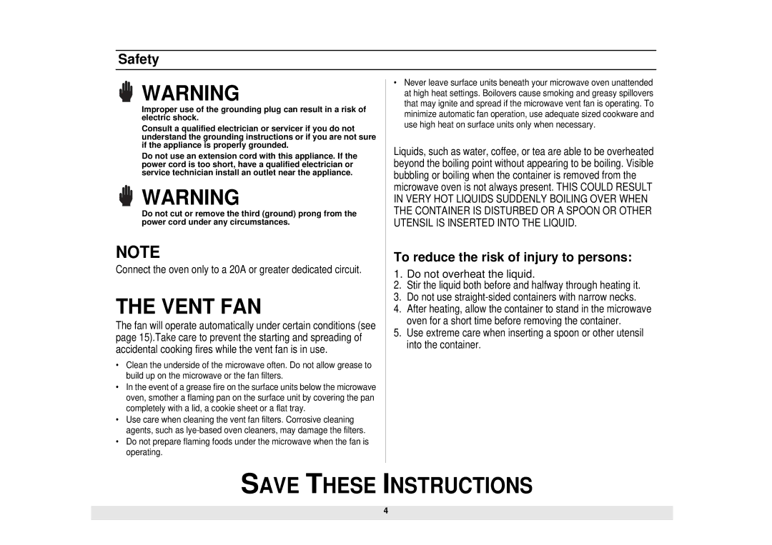 Samsung SMH7159CC, SMH7159WC, SMH7159BC owner manual Vent FAN 