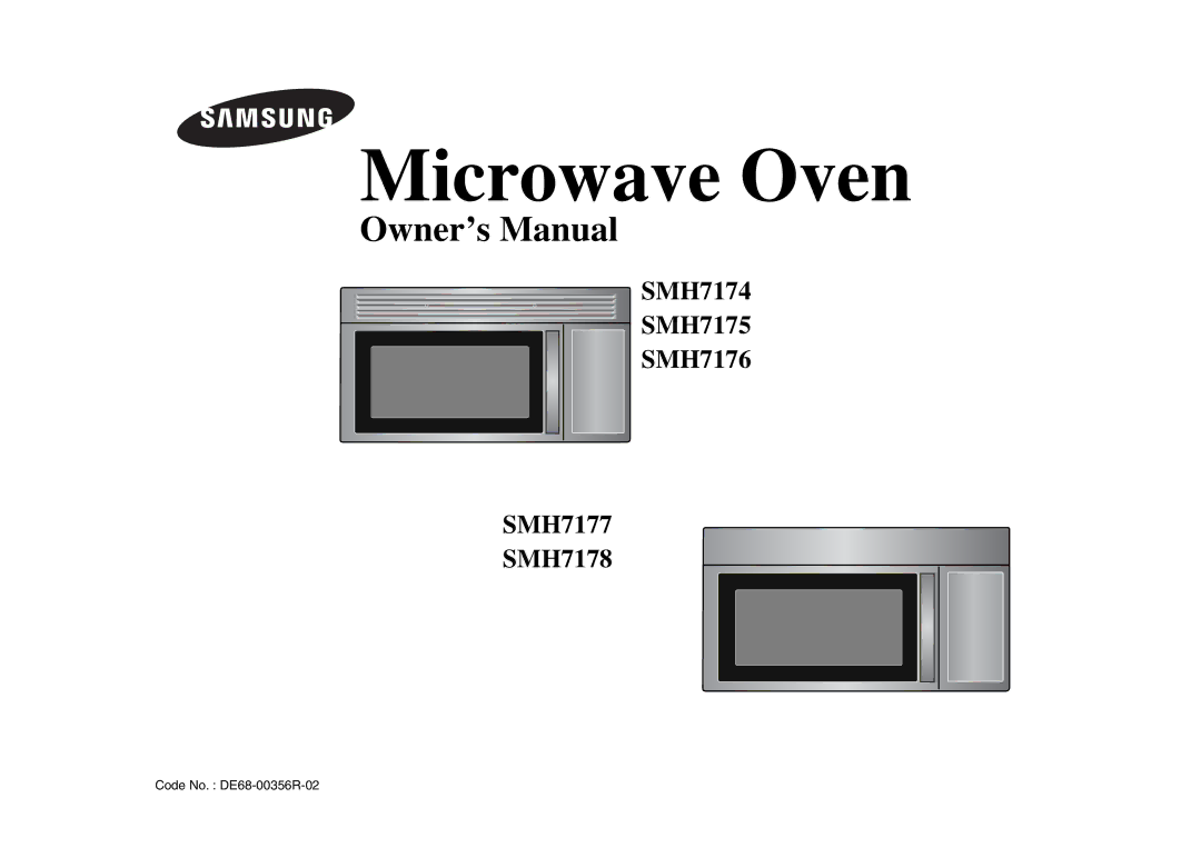 Samsung SMH7177, SMH7176STE owner manual Microwave Oven 