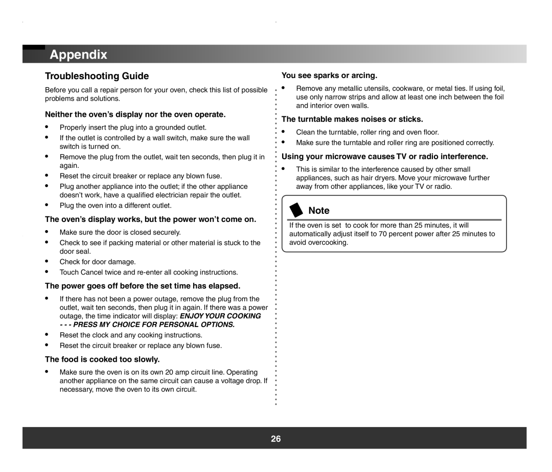 Samsung SMH7178 manual Appendix, Troubleshooting Guide 