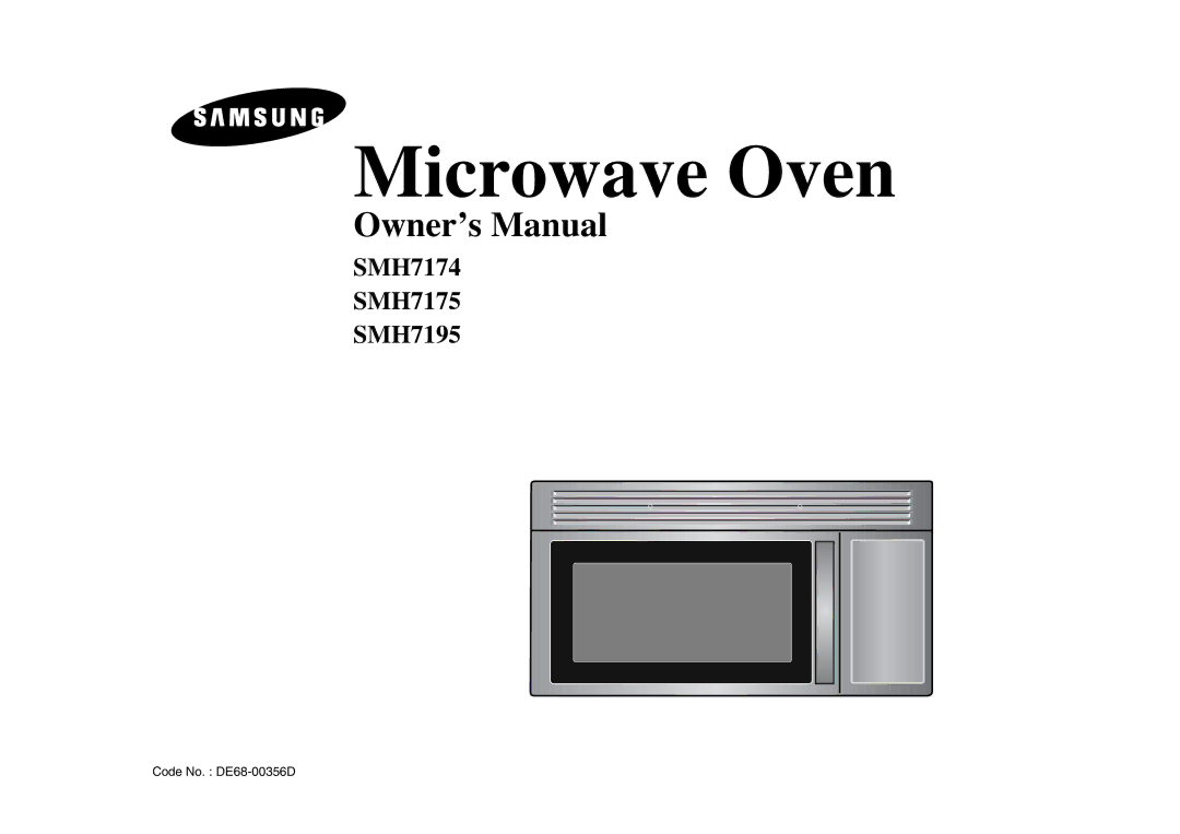 Samsung SMH7175, SMH7195, SMH7174 owner manual Microwave Oven 