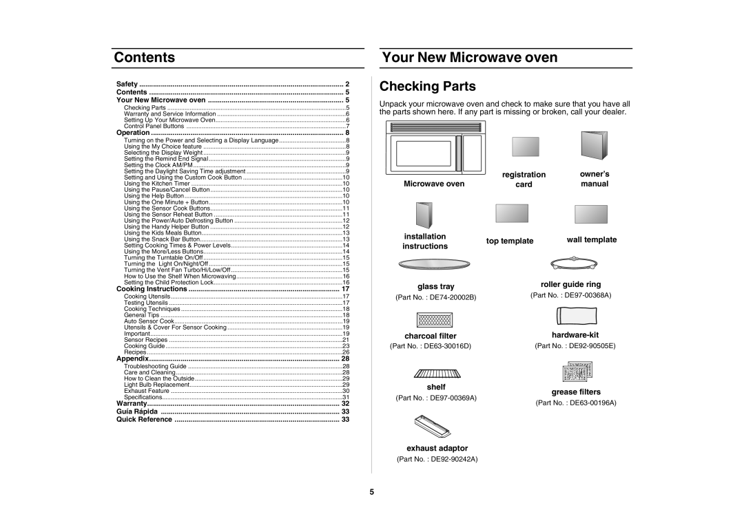 Samsung SMH7174, SMH7195, SMH7175 owner manual Contents 