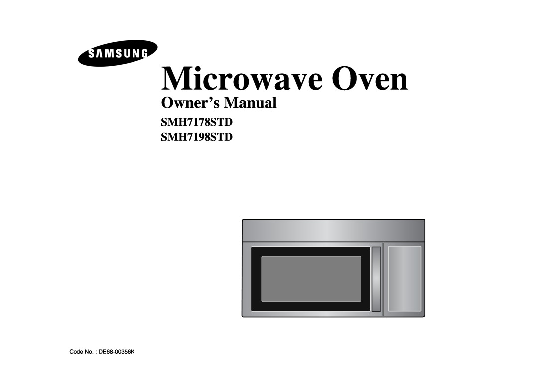 Samsung owner manual Microwave Oven, SMH7178STD SMH7198STD 