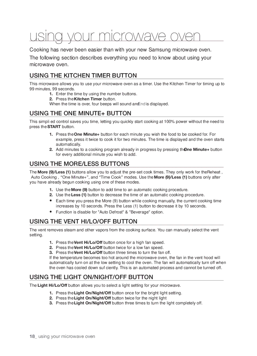 Samsung SMH8165STE user manual Using your microwave oven 