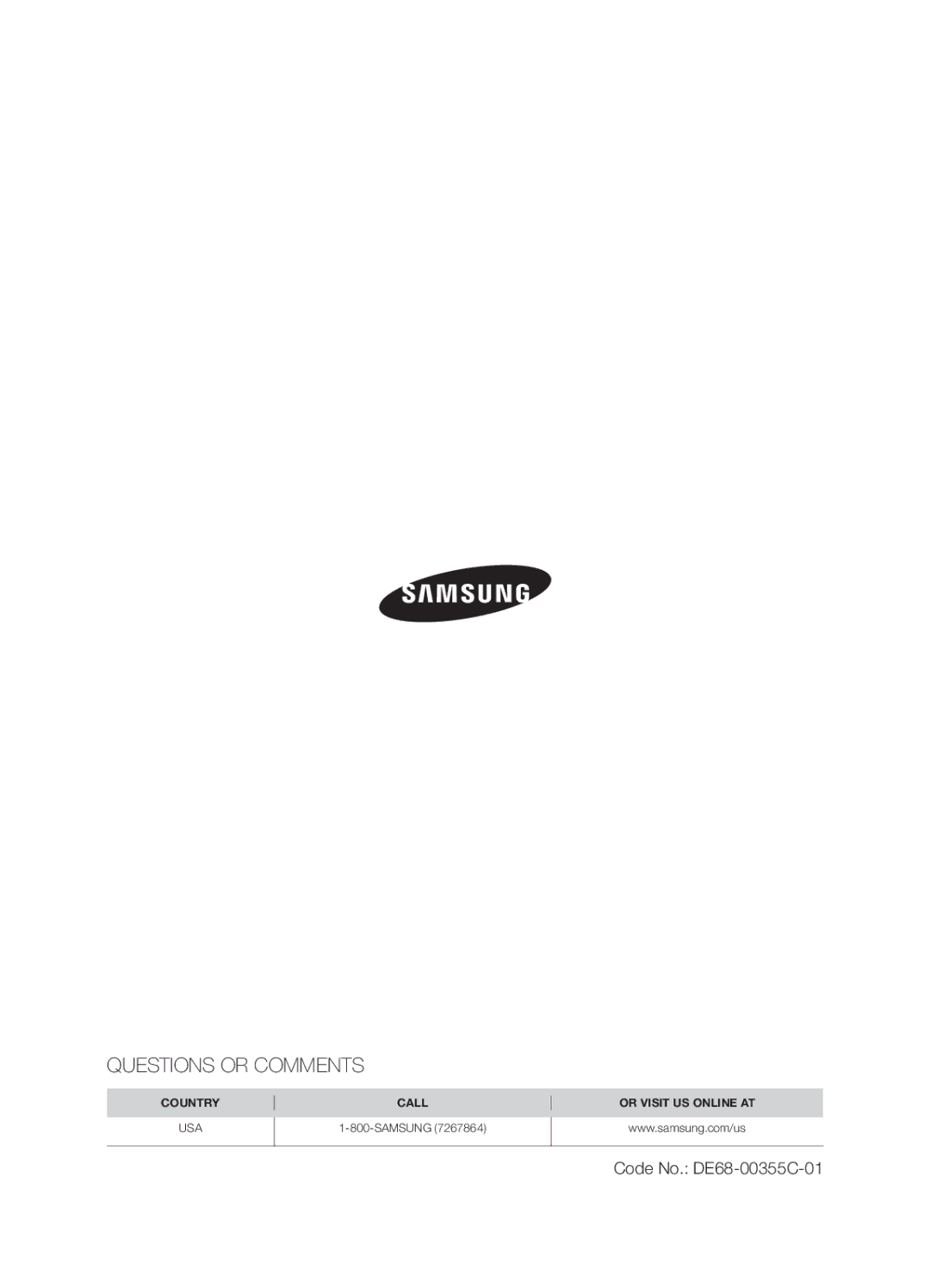 Samsung SMH8165STE user manual Questions or Comments 