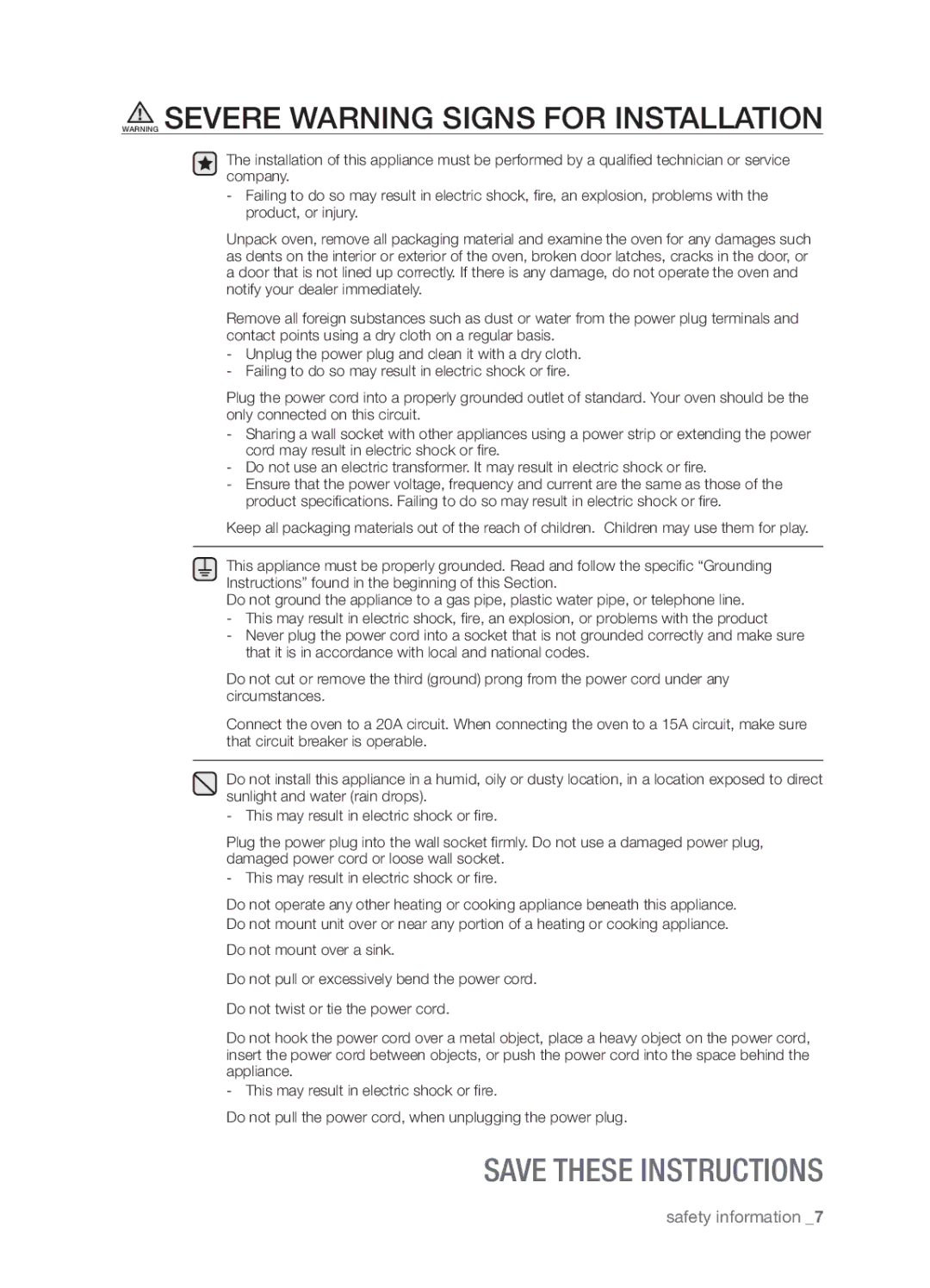 Samsung SMH8165STE user manual Safety information 