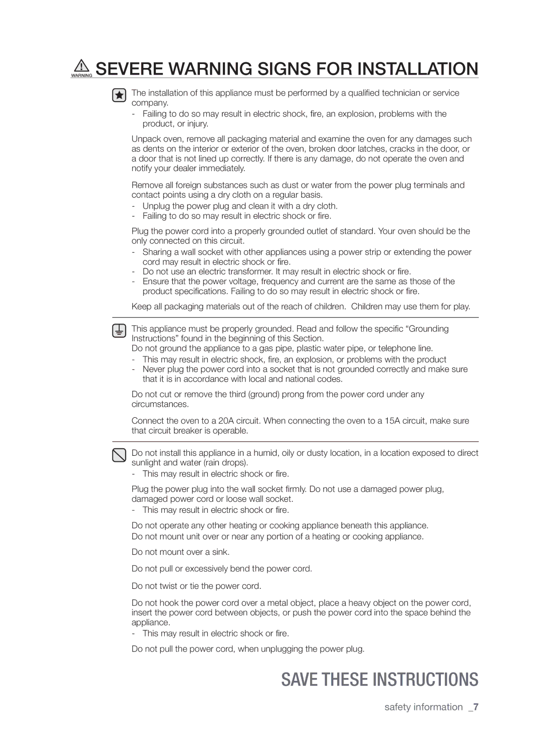 Samsung SMH8165STG user manual Safety information 