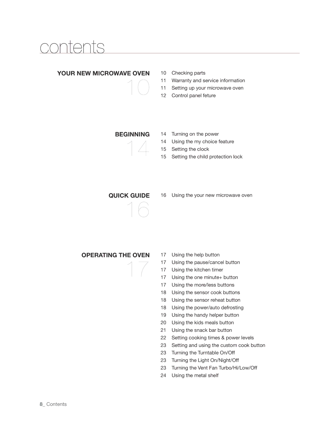 Samsung SMH8187 user manual Contents 