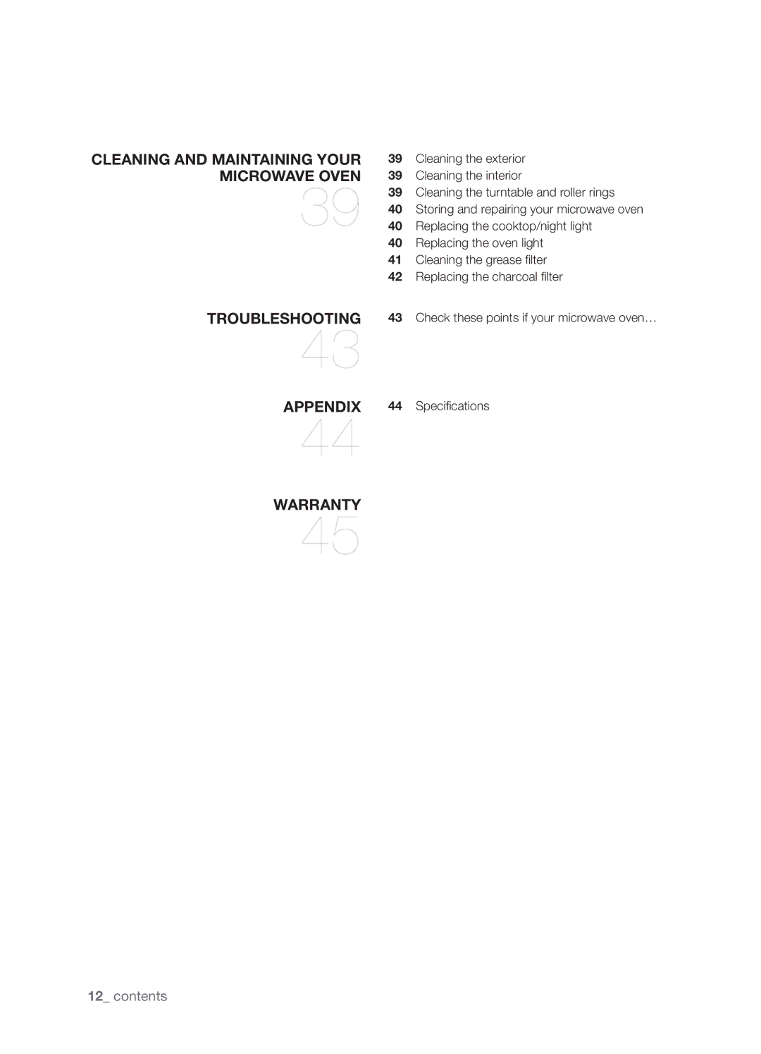 Samsung SMH9187W user manual Cleaning and maintaining your microwave oven Troubleshooting 