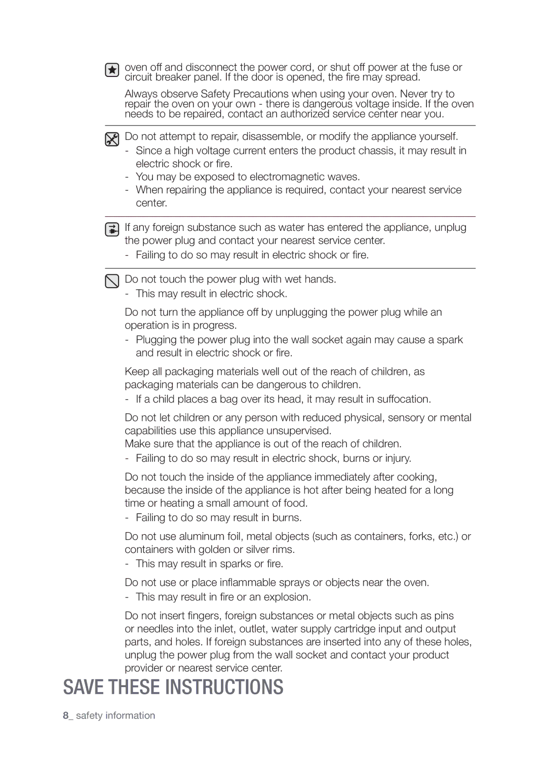 Samsung SMH9187W user manual Safety information 