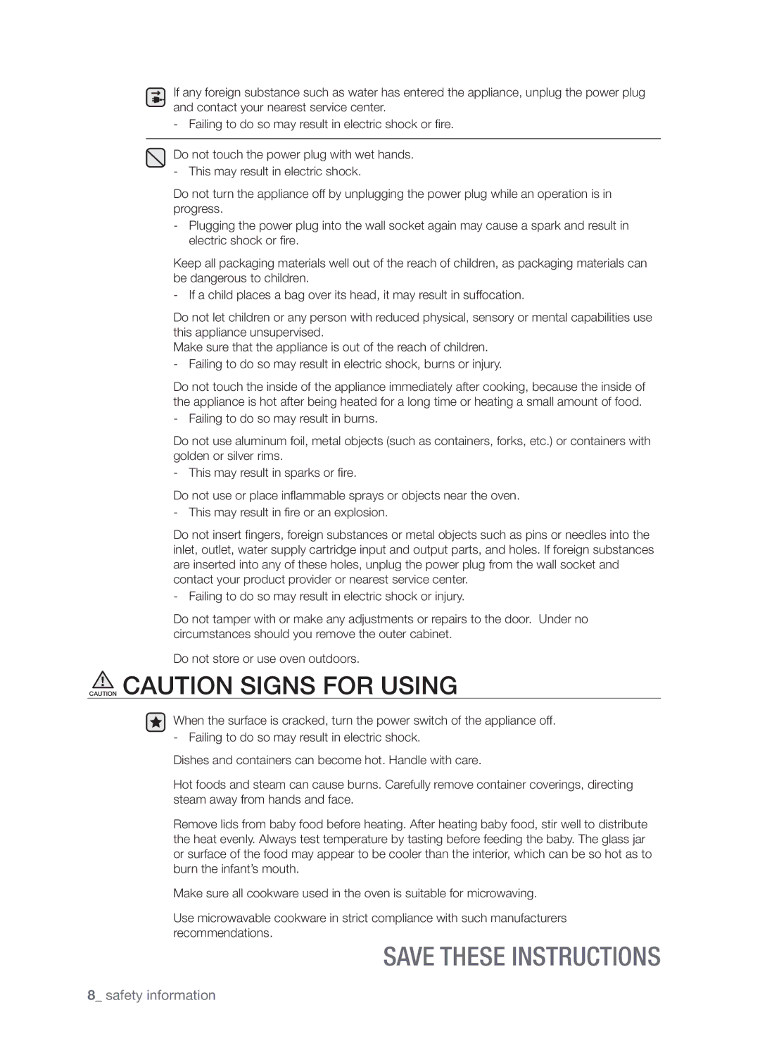 Samsung SMH9207 user manual Safety information 