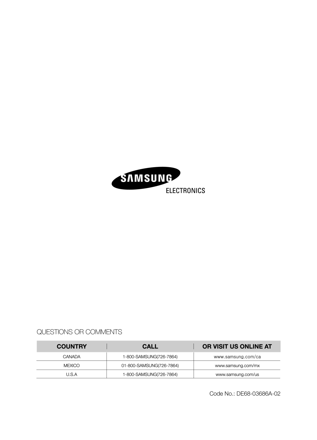 Samsung SMH9207 user manual Code No. DE68-03686A-02 