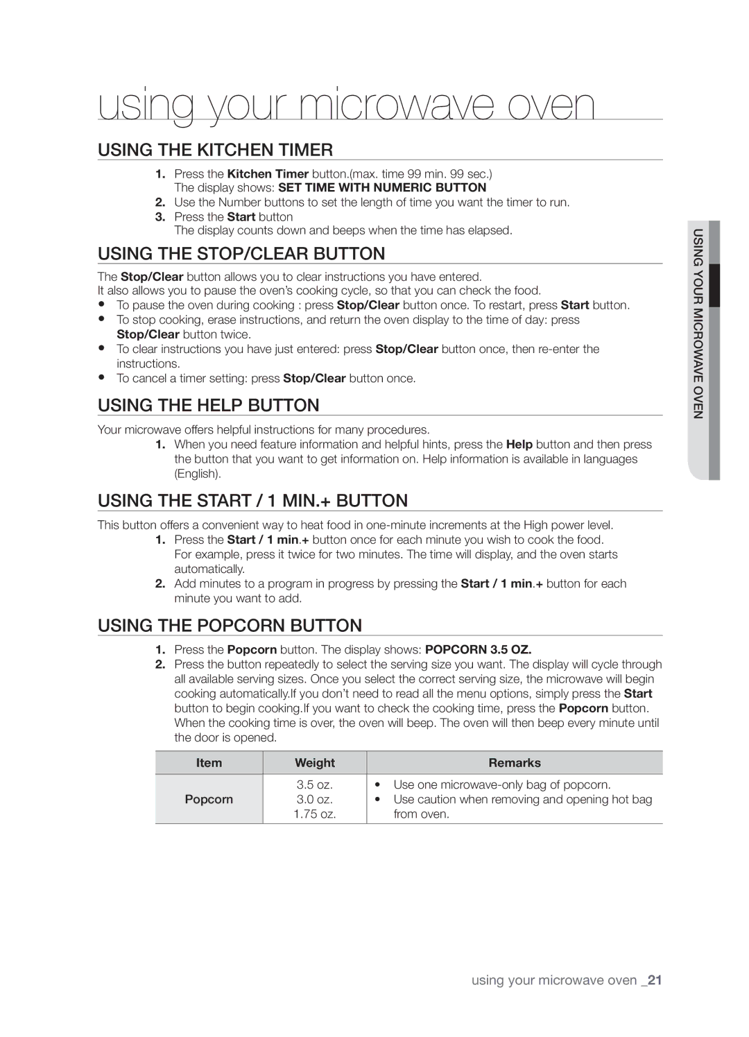 Samsung SMK9175ST user manual Using your microwave oven 