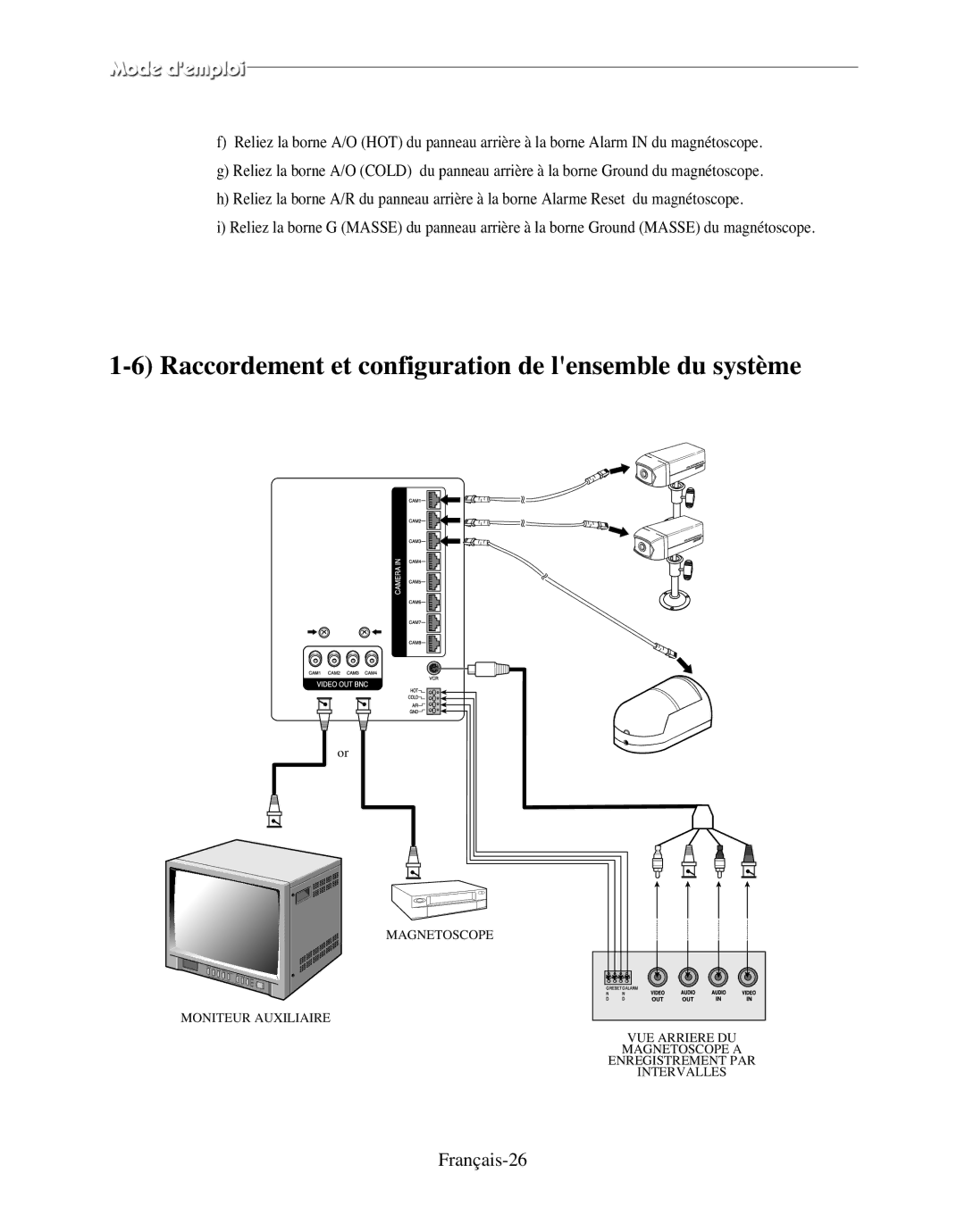 Samsung SMO-120P manual Raccordement et configuration de lensemble du système, Français-26 