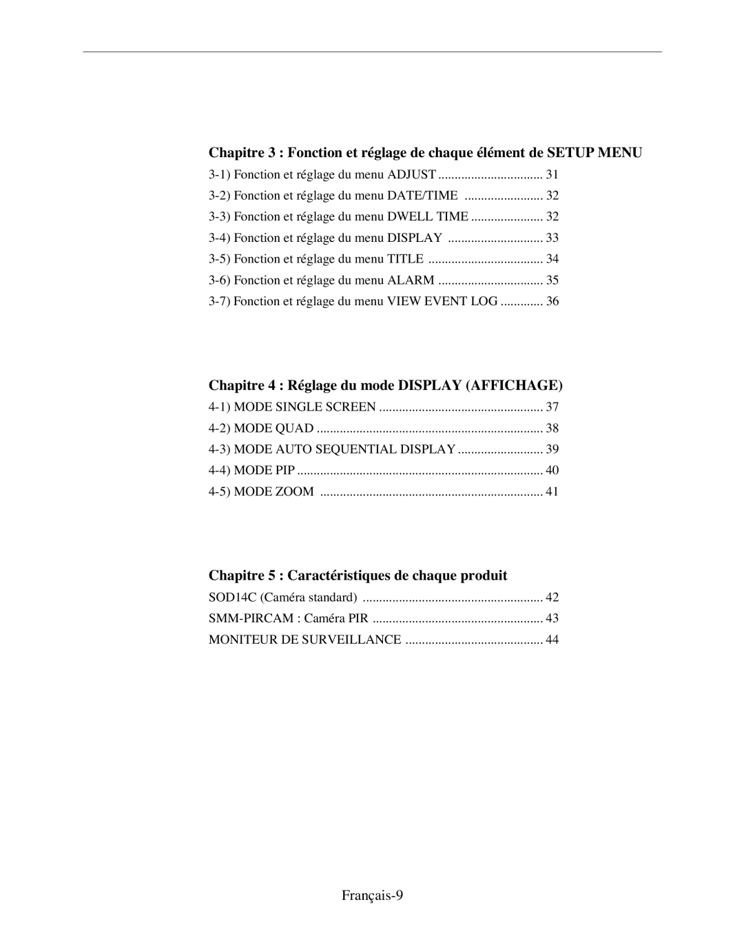 Samsung SMO-120P manual Français-9 