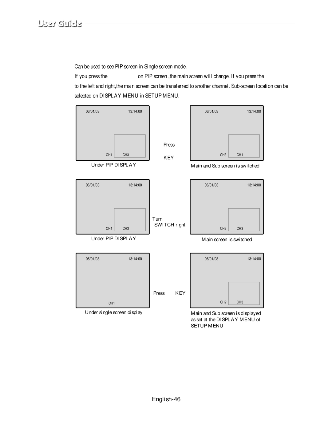 Samsung SMO-150QPV, SMO-150QP/UMG manual PIP Mode Display, English-46 