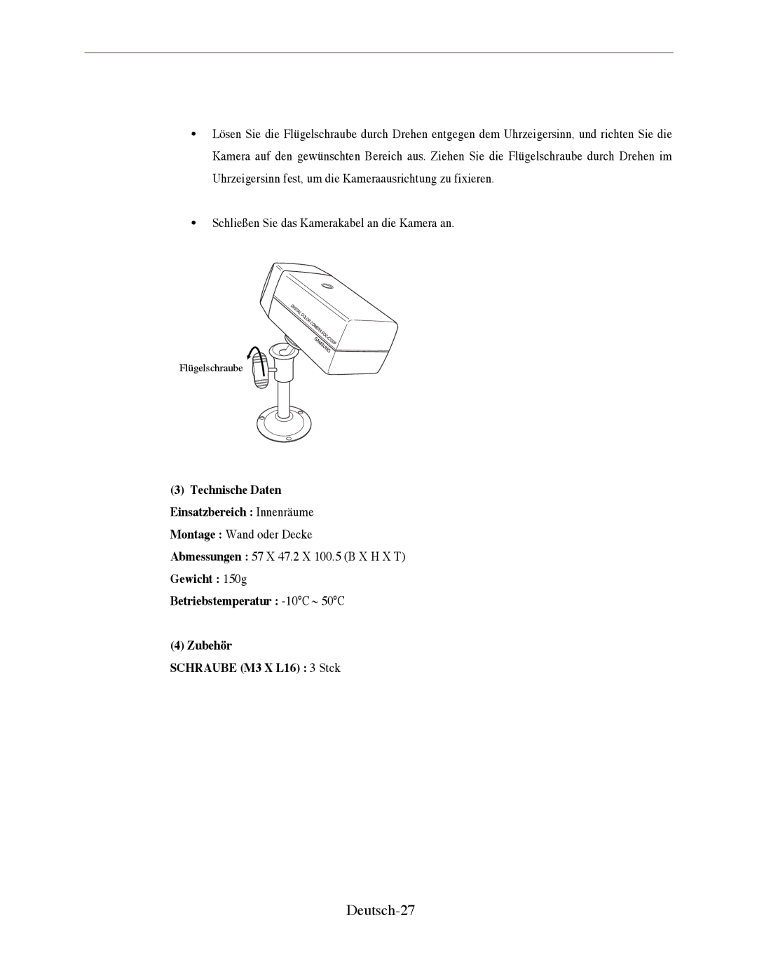 Samsung SMO-150QPV manual Deutsch-27 