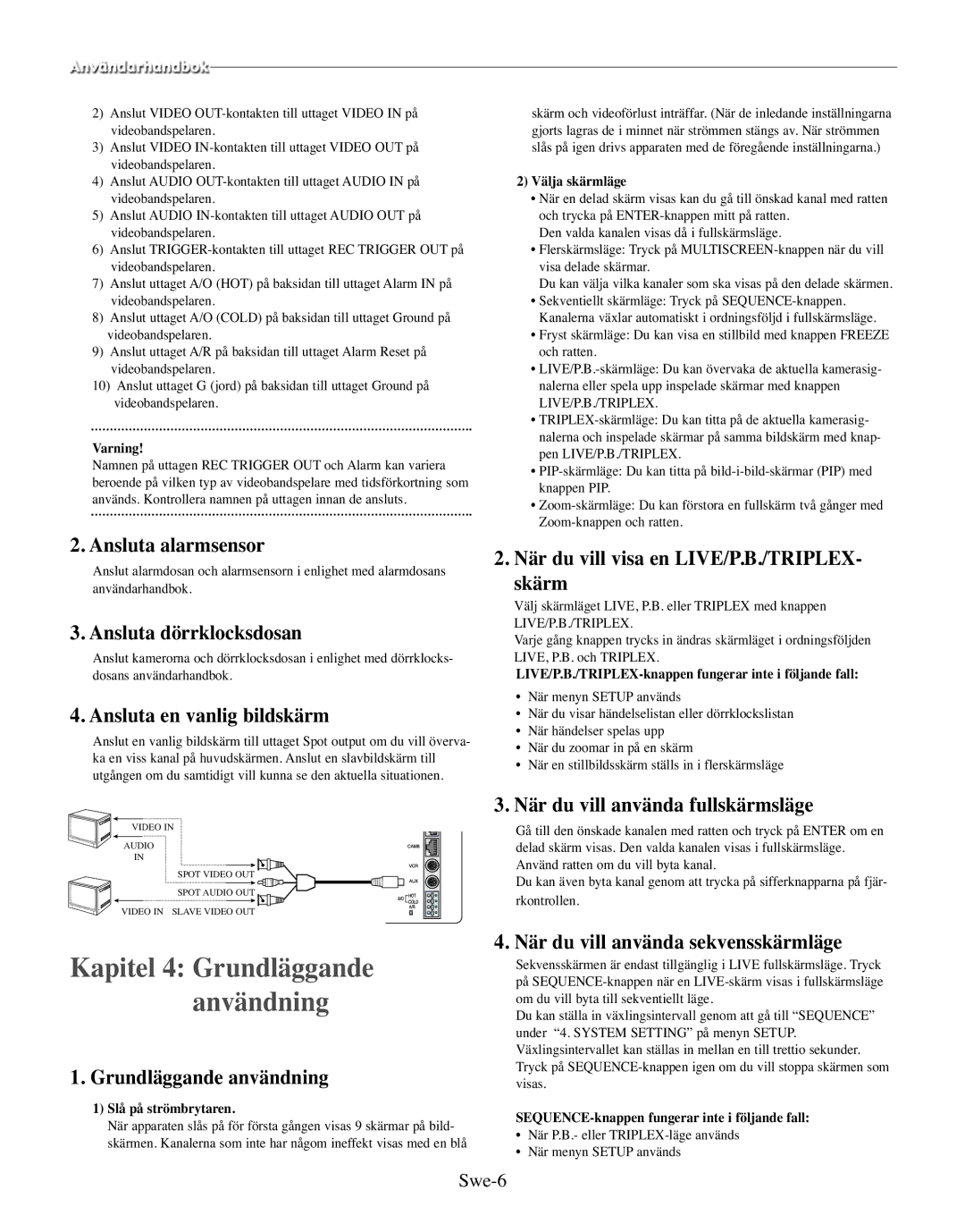 Samsung SMO-150TRP, SMO-150MP/UMG manual Kapitel 4 Grundläggande användning 