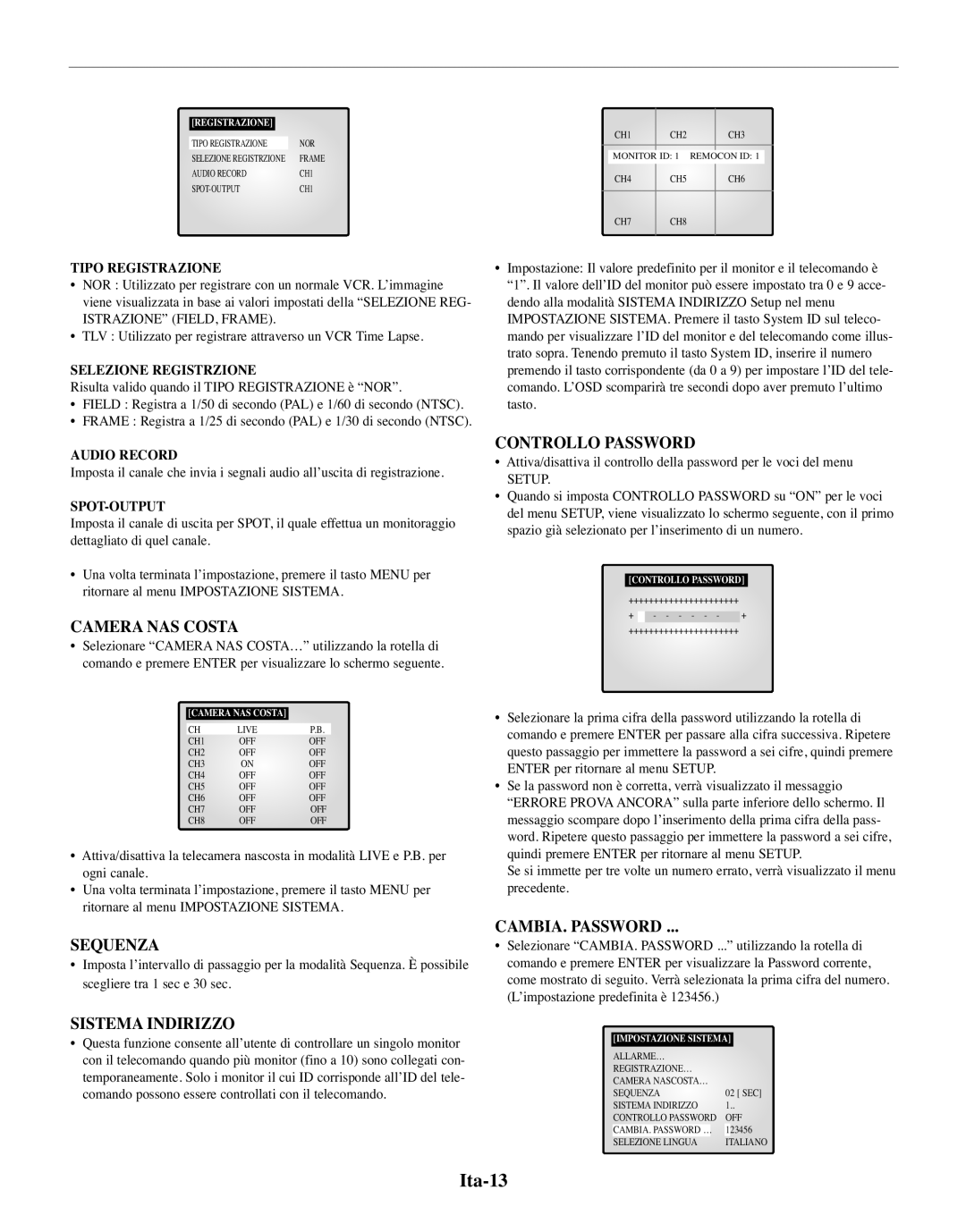 Samsung SMO-150MP/UMG, SMO-150TRP manual Ita-13 