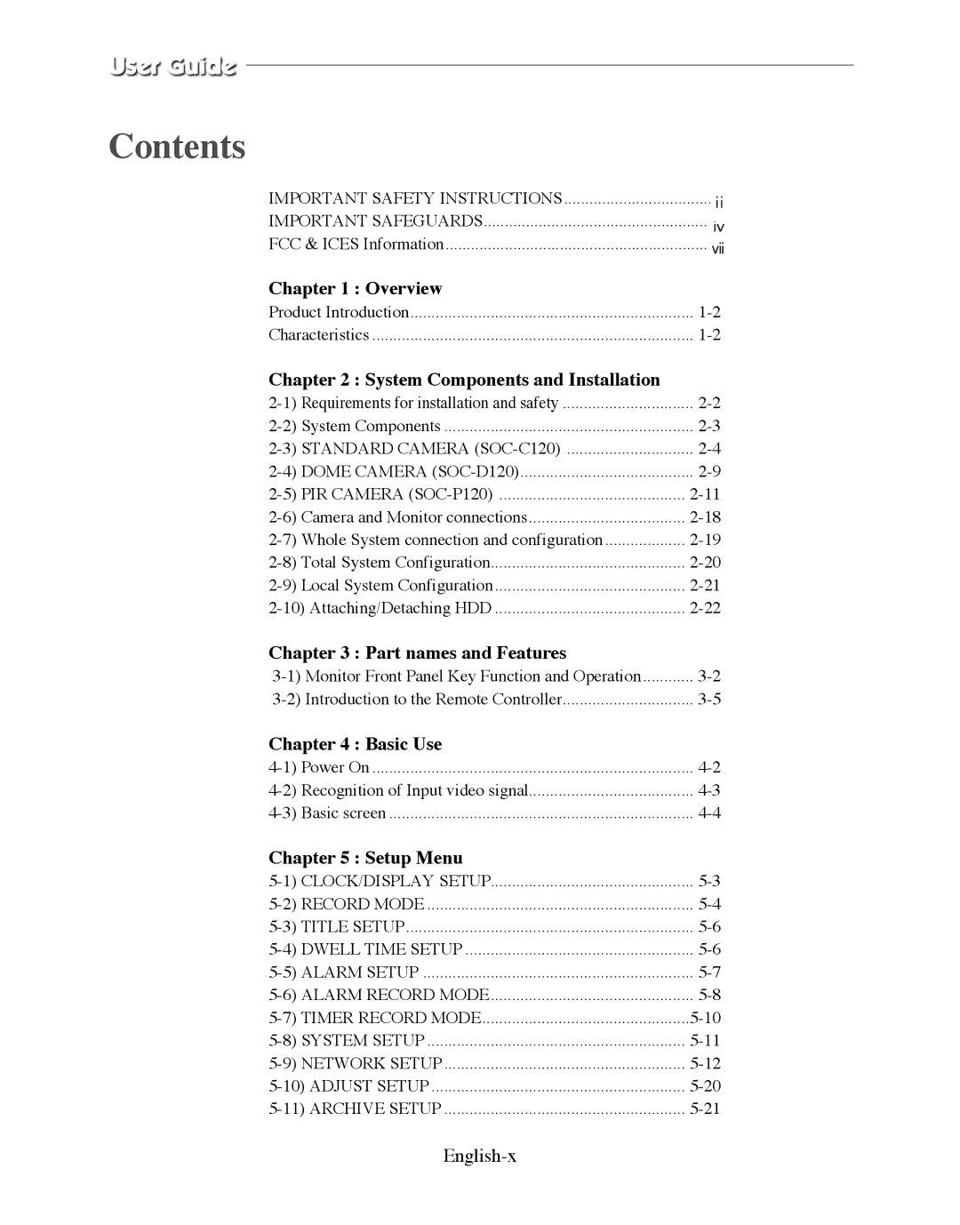 Samsung SMO-210DN manual Contents 