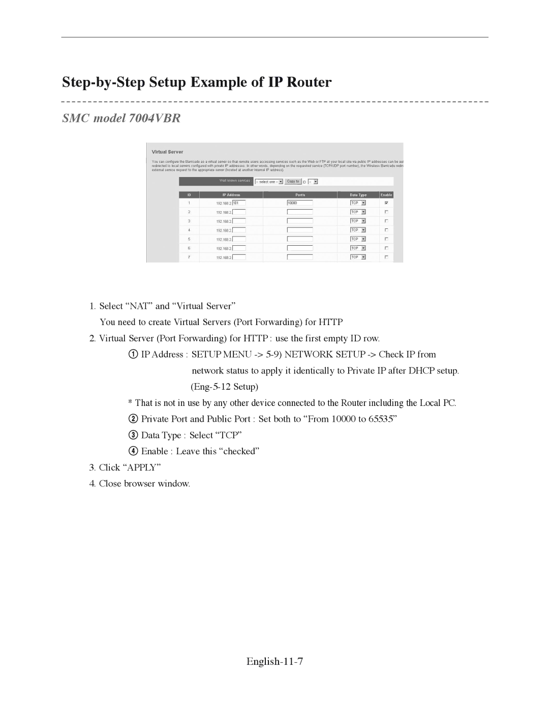 Samsung SMO-210DN manual SMC model 7004VBR, English-11-7 