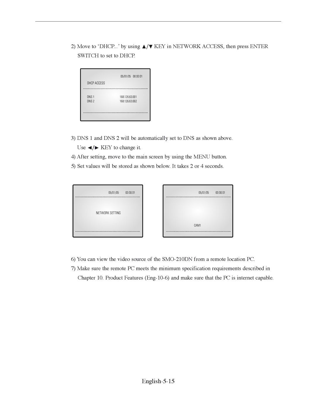 Samsung SMO-210DN manual English-5-15 