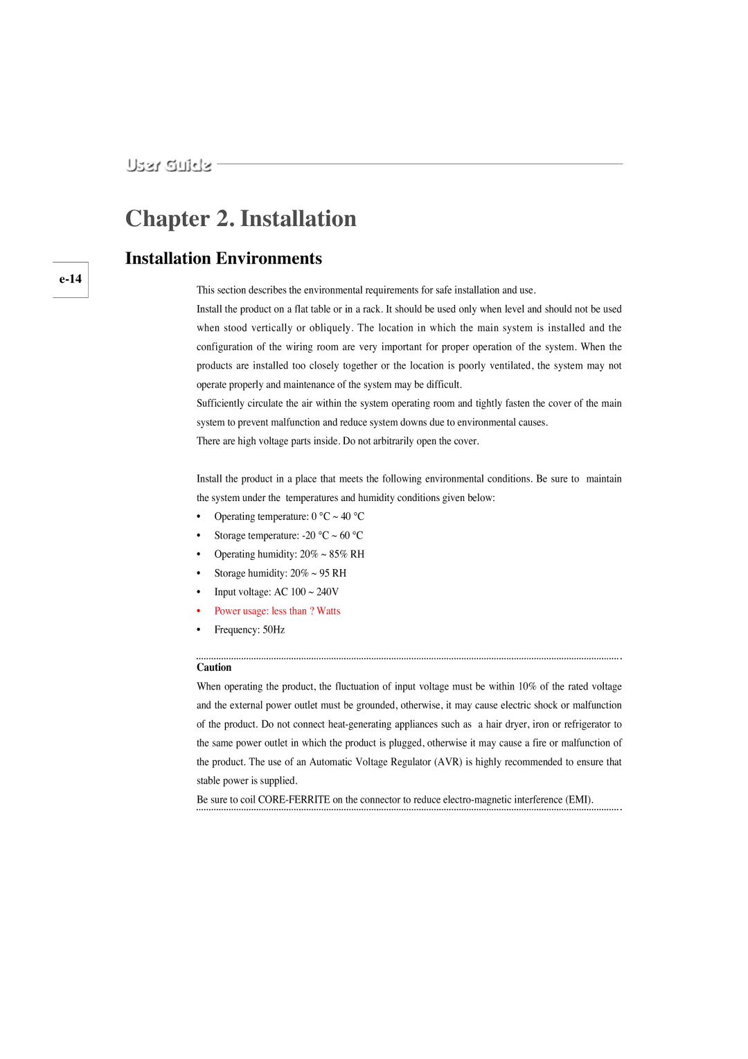 Samsung SMO-210TP, SMO-150TP manual Installation Environments 