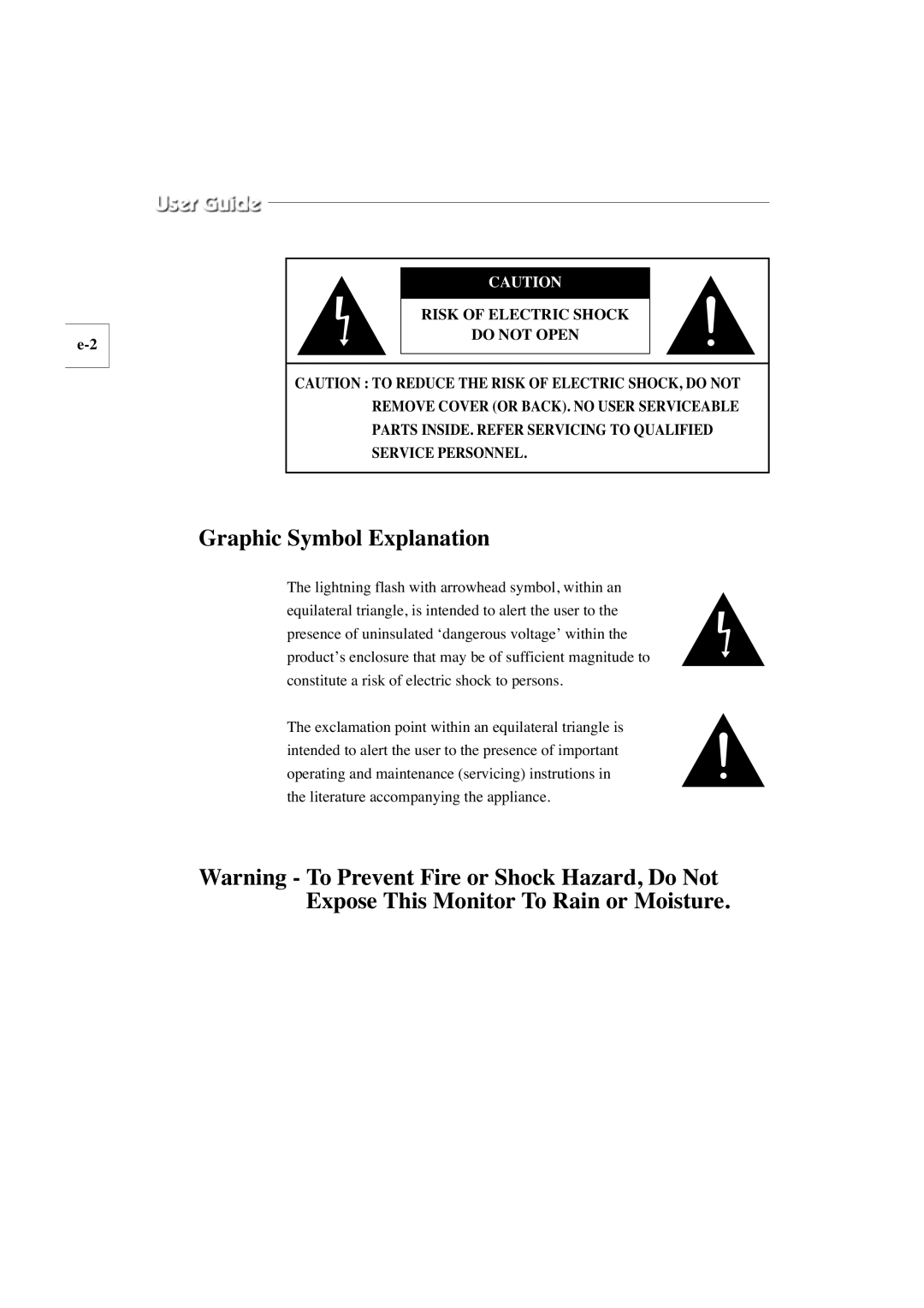 Samsung SMO-210TP, SMO-150TP manual Graphic Symbol Explanation 