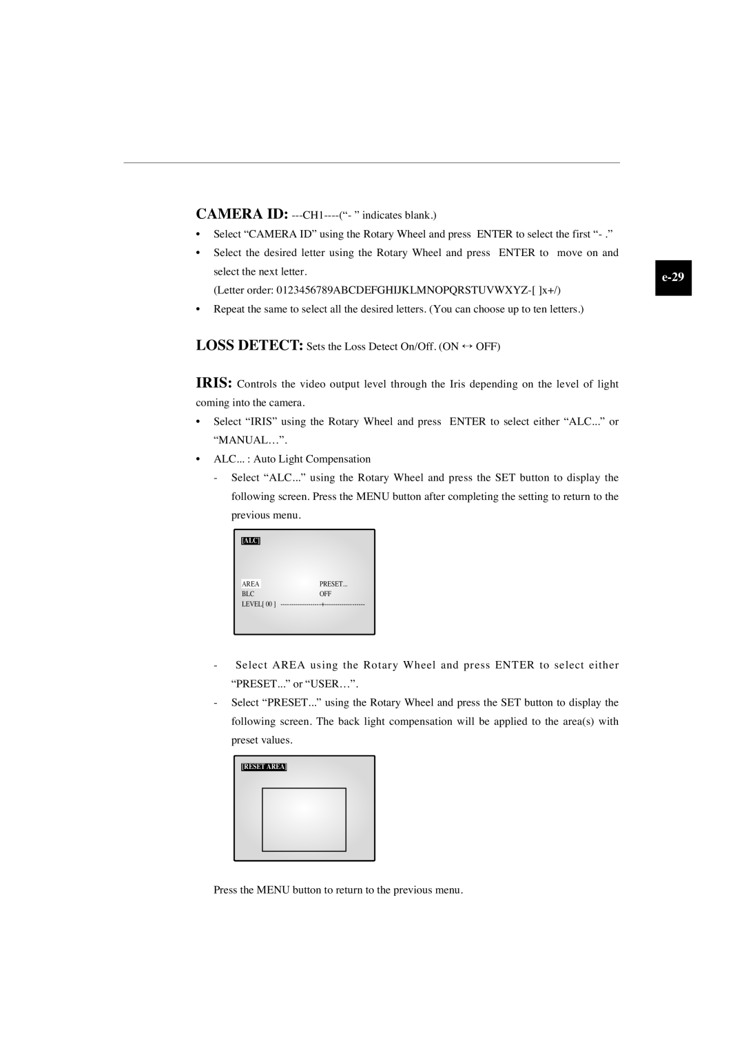 Samsung SMO-150TP, SMO-210TP manual Press the Menu button to return to the previous menu 