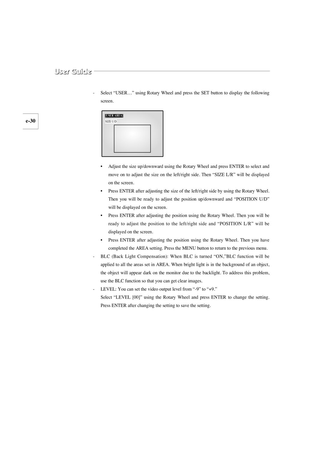 Samsung SMO-210TP, SMO-150TP manual User Area 