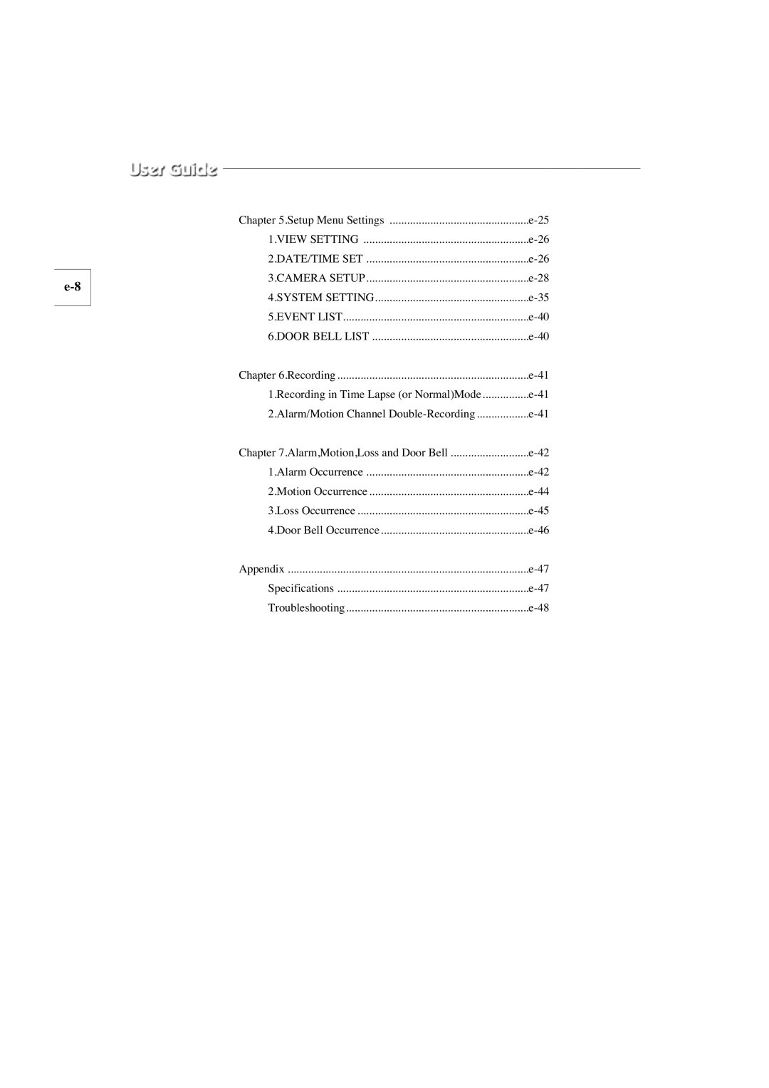 Samsung SMO-210TP, SMO-150TP manual Setup Menu Settings 