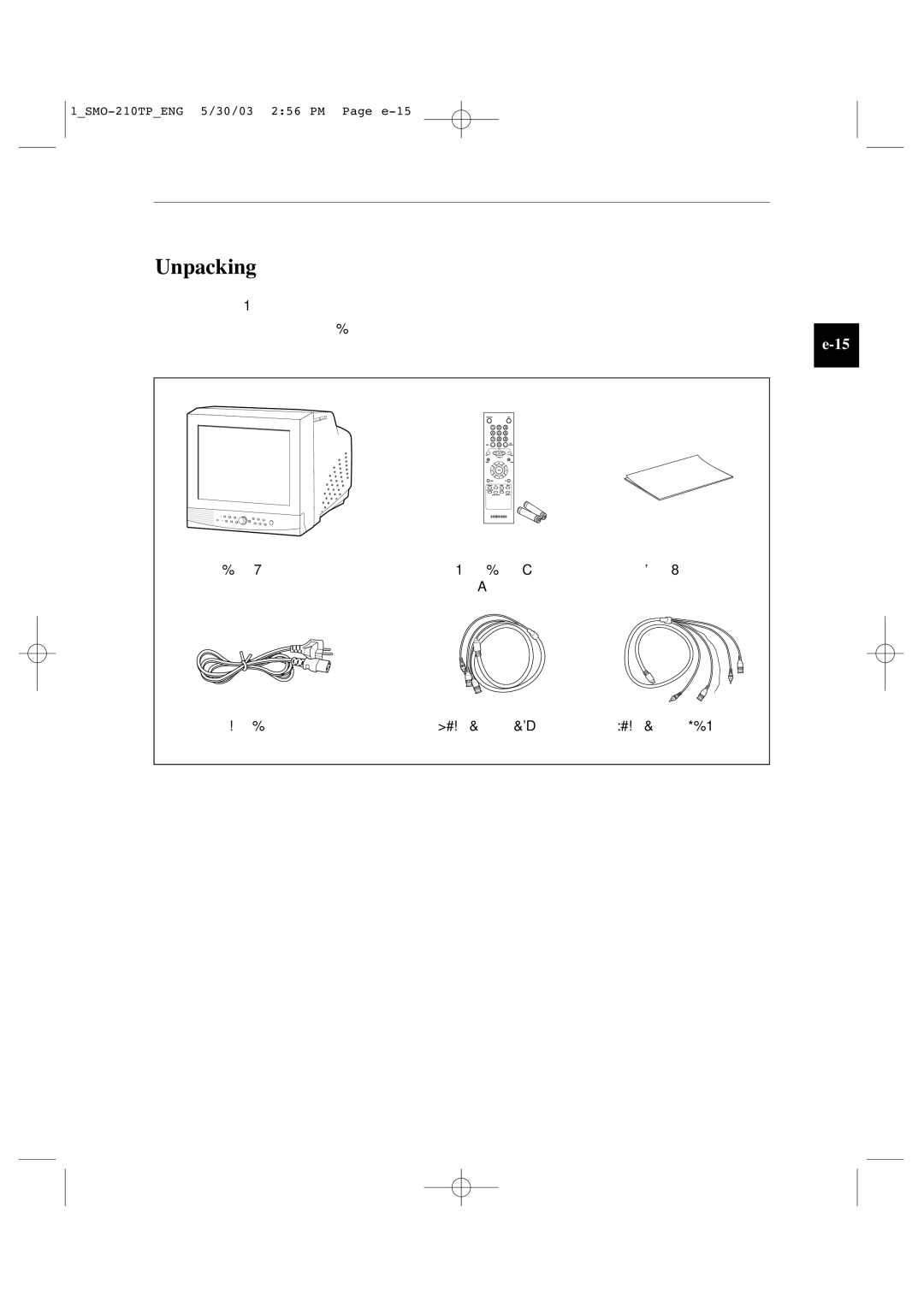 Samsung SMO-210TP manual Unpacking 