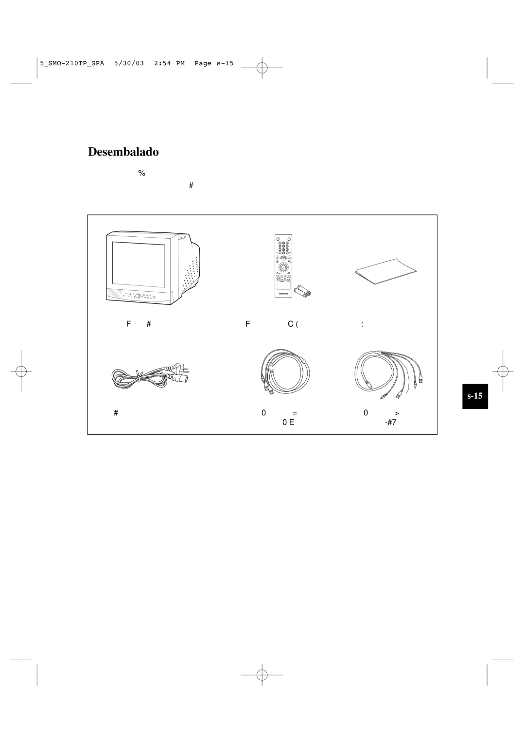 Samsung SMO-210TP manual Desembalado 