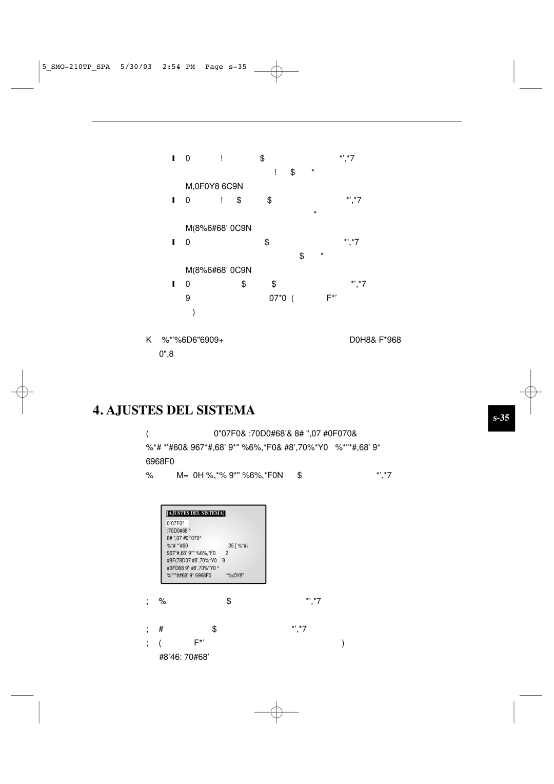 Samsung SMO-210TP manual Ajustes DEL Sistema, Idioma 