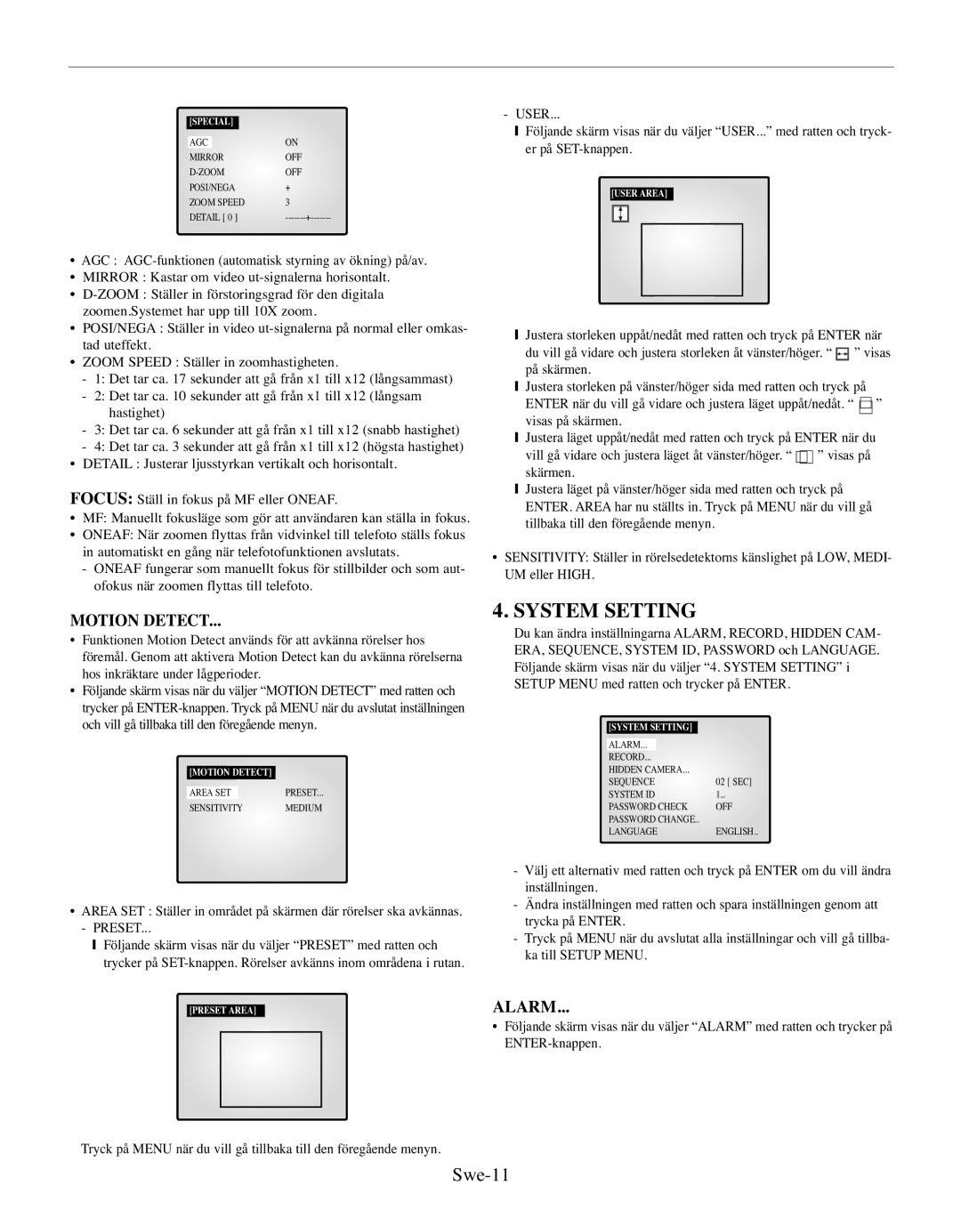 Samsung SMO-210TRP, SMO-210MP/UMG manual Swe-11, Special 