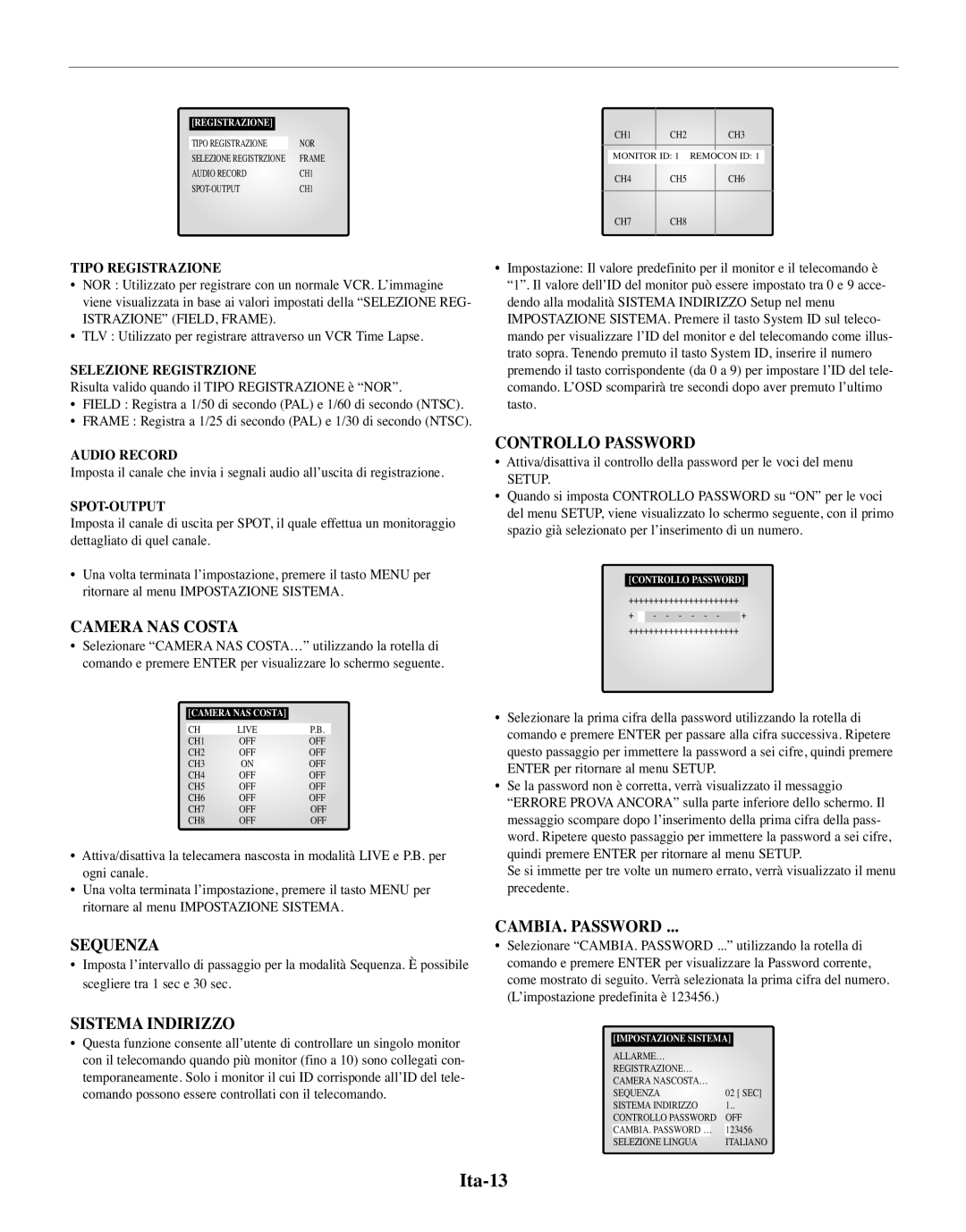 Samsung SMO-210MP/UMG, SMO-210TRP manual Ita-13 