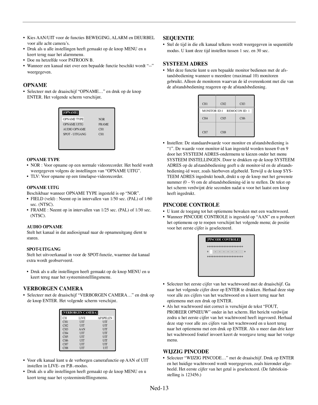 Samsung SMO-210MP/UMG, SMO-210TRP manual Ned-13 