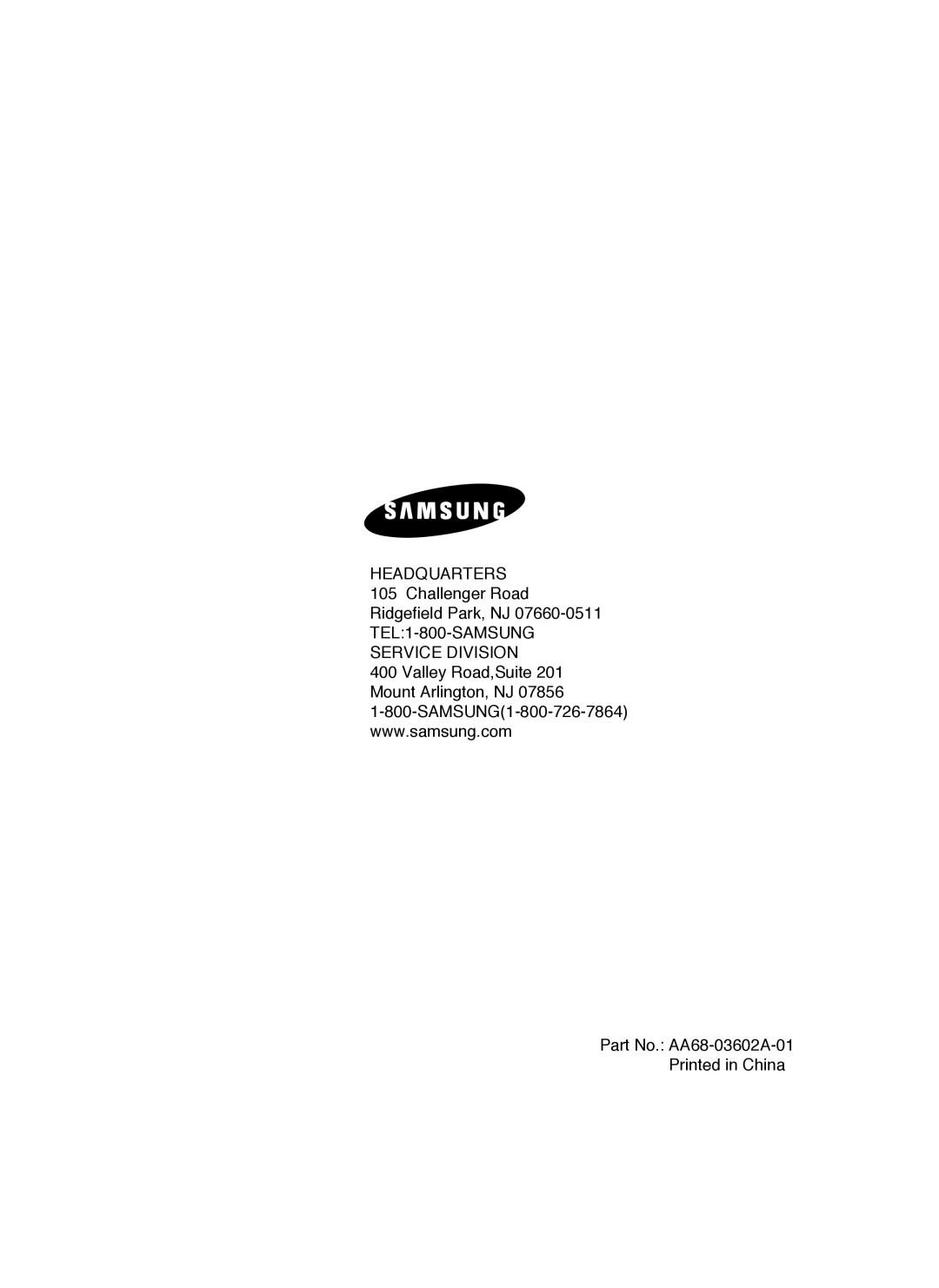 Samsung SMO-211QN, SMO-150QN manual Headquarters 