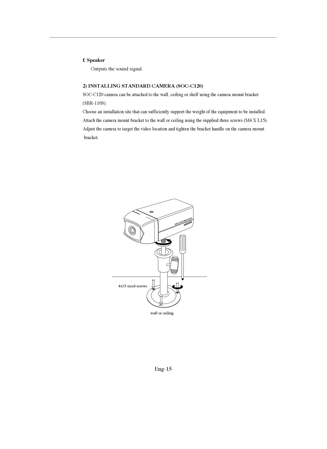 Samsung SMO-150QN, SMO-211QN manual Eng-15, Speaker 