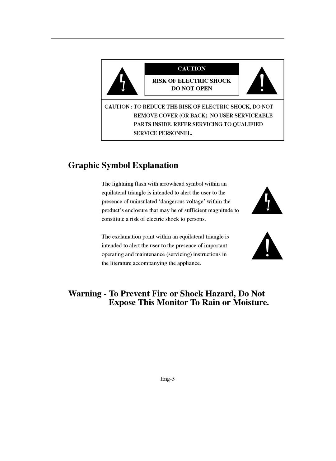 Samsung SMO-150QN, SMO-211QN manual Graphic Symbol Explanation 