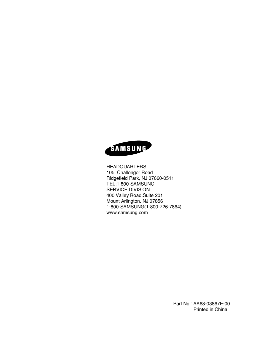 Samsung SMO-151QN/XAAV, SMO-XAAV manual Headquarters 