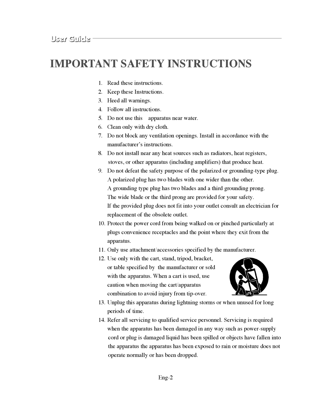 Samsung SMO-XAAV, SMO-151QN/XAAV manual Important Safety Instructions 