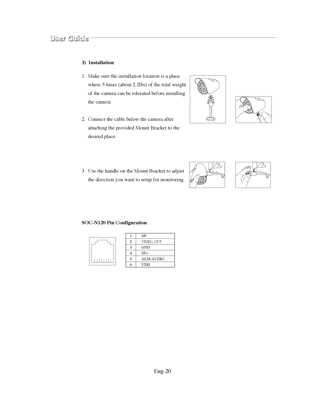 Samsung SMO-XAAV, SMO-151QN/XAAV manual Eng-20, SOC-N120 Pin Configuration 