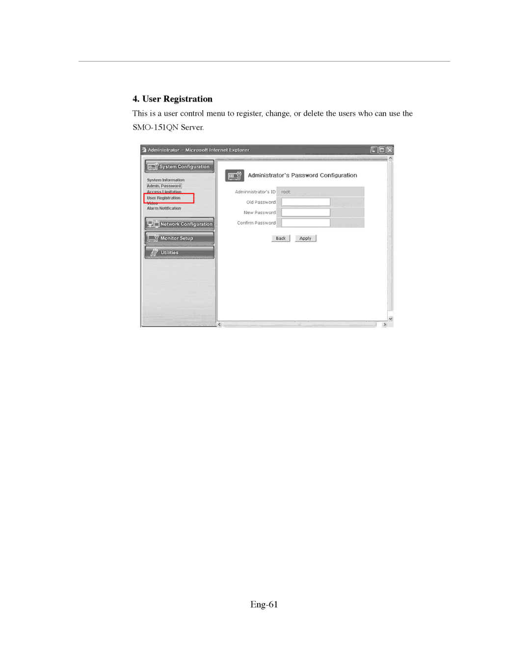 Samsung SMO-151QN/XAAV, SMO-XAAV manual User Registration, Eng-61 