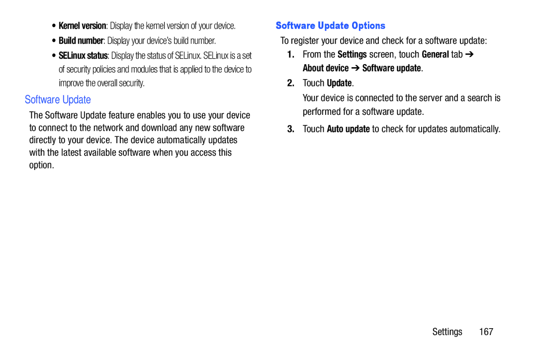 Samsung SM/P6000ZWYX, SMP9000ZKYXAR user manual Software Update Options, Touch Update 