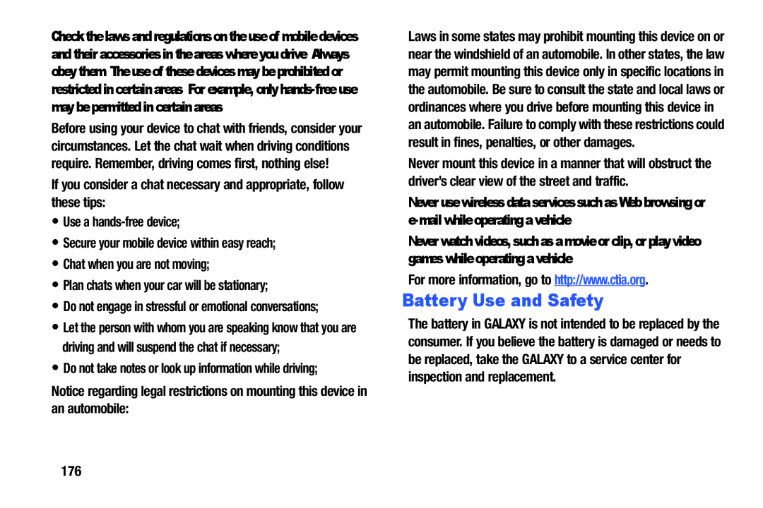 Samsung SMP9000ZKYXAR, SM/P6000ZWYX Battery Use and Safety, Do not engage in stressful or emotional conversations 