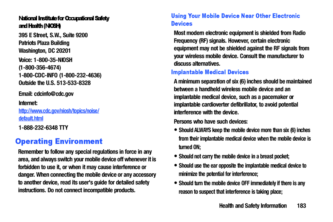 Samsung SM/P6000ZWYX, SMP9000ZKYXAR Operating Environment, Using Your Mobile Device Near Other Electronic Devices 