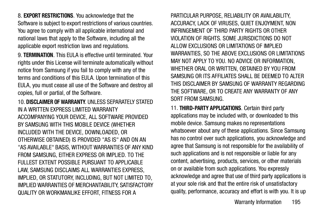 Samsung SM/P6000ZWYX, SMP9000ZKYXAR user manual 195 